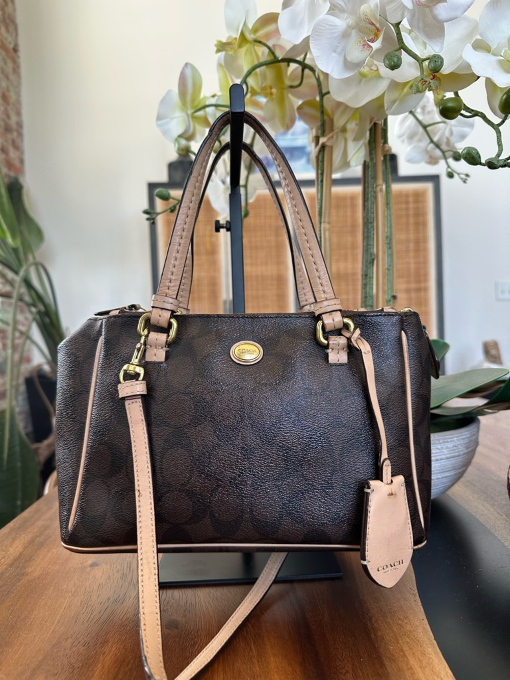 Coach Peyton Signature Mini Bennett Satchel retail $395